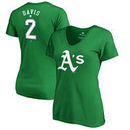 Khris Davis Oakland Athletics Fanatics Branded Women's St. Patrick's Day Stack V-Neck Name & Number T-Shirt - Kelly Green