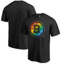 Boston Bruins Fanatics Branded Rainbow Pride T-Shirt - Black