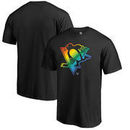 Pittsburgh Penguins Fanatics Branded Rainbow Pride T-Shirt - Black