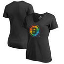 Boston Bruins Fanatics Branded Women's Rainbow Pride V-Neck T-Shirt - Black