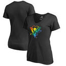 Pittsburgh Penguins Fanatics Branded Women's Rainbow Pride V-Neck T-Shirt - Black