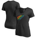 Detroit Red Wings Fanatics Branded Women's Rainbow Pride V-Neck Plus Size T-Shirt - Black