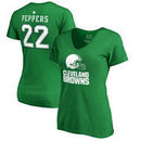 Jabrill Peppers Cleveland Browns NFL Pro Line by Fanatics Branded Women's St. Patrick's Day Icon V-Neck Name & Number T-Shirt - 