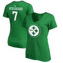 Ben Roethlisberger Pittsburgh Steelers NFL Pro Line by Fanatics Branded Women's St. Patrick's Day Icon V-Neck Name & Number T-Sh