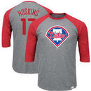Rhys Hoskins Philadelphia Phillies Majestic Big & Tall Player Raglan 3/4-Sleeve T-Shirt – Heathered Gray/Red