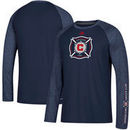 Chicago Fire adidas Leave A Mark Performance Long Sleeve climalite T-Shirt – Navy/Heathered Navy