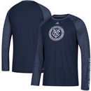 New York City FC adidas Leave A Mark Performance Long Sleeve climalite T-Shirt – Navy/Heathered Navy