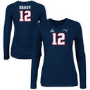 Tom Brady New England Patriots NFL Pro Line by Fanatics Branded Women's Super Bowl LII Bound Fair Catch Patch Name & Number Long