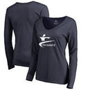 USA Karate Fanatics Branded Women's Primary Logo V-Neck Long Sleeve T-Shirt - Navy