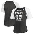 Atlanta Hawks Fanatics Branded Women's Hang Time Short Sleeve Raglan T-Shirt - Black