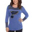 St. Louis Blues Touch by Alyssa Milano Women's Blindside Thermal Long Sleeve Tri-Blend T-Shirt – Blue