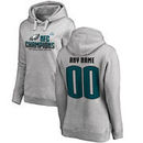 Philadelphia Eagles Fanatics Branded Women's 2017 NFC Champions Personalized Pullover Hoodie – Heather Gray
