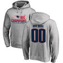 New England Patriots Fanatics Branded 2017 AFC Champions Personalized Pullover Hoodie – Heather Gray
