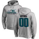 Philadelphia Eagles Fanatics Branded 2017 NFC Champions Personalized Pullover Hoodie – Heather Gray