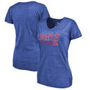 Atlanta Braves Fanatics Branded Womens Cooperstown Collection Fast Pass Tri-Blend V-Neck T-Shirt - Royal