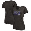 Colorado Rockies Fanatics Branded Womens Cooperstown Collection Fast Pass Tri-Blend V-Neck T-Shirt - Black