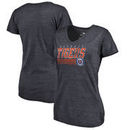 Detroit Tigers Fanatics Branded Womens Cooperstown Collection Fast Pass Tri-Blend V-Neck T-Shirt - Navy