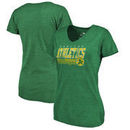 Oakland Athletics Fanatics Branded Womens Cooperstown Collection Fast Pass Tri-Blend V-Neck T-Shirt - Green