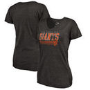 San Francisco Giants Fanatics Branded Womens Cooperstown Collection Fast Pass Tri-Blend V-Neck T-Shirt - Black