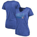 Toronto Blue Jays Fanatics Branded Womens Cooperstown Collection Fast Pass Tri-Blend V-Neck T-Shirt - Royal