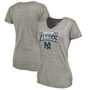 New York Yankees Fanatics Branded Women's Cooperstown Collection Season Ticket Tri-Blend V-Neck T-Shirt - Heathered Gray
