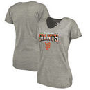 San Francisco Giants Fanatics Branded Women's Cooperstown Collection Season Ticket Tri-Blend V-Neck T-Shirt - Heathered Gray