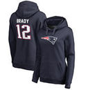 Tom Brady New England Patriots NFL Pro Line by Fanatics Branded Women's Name & Number Player Icon Pullover Hoodie – Navy