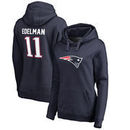 Julian Edelman New England Patriots NFL Pro Line by Fanatics Branded Women's Player Icon Name & Number Pullover Hoodie – Navy