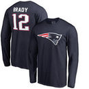 Tom Brady New England Patriots NFL Pro Line by Fanatics Branded Player Icon Name & Number Long Sleeve T-Shirt – Navy