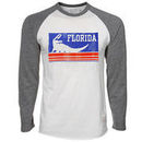 Original Retro Brand Florida Gators Cream-Gray Long Sleeve Raglan Premium Tri-Blend T-shirt