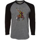 Original Retro Brand Florida State Seminoles (FSU) Gray-Black Long Sleeve Raglan Premium Tri-Blend T-shirt