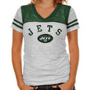 Touch by Alyssa Milano New York Jets Women's The Coop Football Premium Burnout V-Neck T-Shirt - White/Green