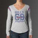 '47 Brand Buffalo Bills Women's Touchdown Long Sleeve V-Neck T-Shirt - Ash