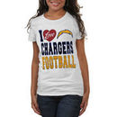 Los Angeles Chargers Women's I Love Relaxed Crew T-Shirt - White
