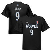 adidas Ricky Rubio #9 Minnesota Timberwolves Preschool Name and Number T-Shirt - Black