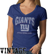 '47 Brand New York Giants Women's Scrum V-Neck T-Shirt - Royal Blue
