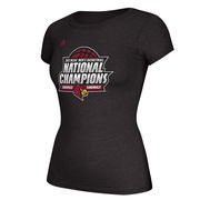 adidas Louisville Cardinals Women's Men's Basketball National Champions Slim Fit T-Shirt - Black