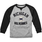 adidas Michigan Wolverines Youth Dreams Crest Long Sleeve T-Shirt - Ash