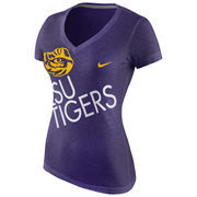 LSU Tigers Nike Women's Kilter Tri-Blend V-Neck T-Shirt - Purple