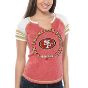San Francisco 49ers Majestic Women's More Than Enough V-Neck T-Shirt - Scarlet