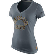 New Orleans Saints Nike Womens Rewind Run Game Tri-Blend T-Shirt - Charcoal