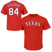 Prince Fielder Texas Rangers Majestic Official Name and Number T-Shirt - Red