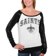 New Orleans Saints Women's Half Time Show Long Sleeve T-Shirt - White