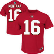 Joe Montana San Francisco 49ers Majestic Hall of Fame Eligible Receiver II Name & Number T-Shirt - Scarlet