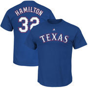Josh Hamilton Texas Rangers Majestic Official Name and Number T-Shirt - Royal