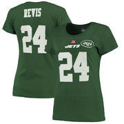 Darrelle Revis New York Jets Majestic Women's Fair Catch V Name & Number T-Shirt - Green