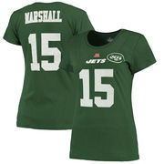 Brandon Marshall New York Jets Majestic Women's Fair Catch V Name & Number T-Shirt - Green
