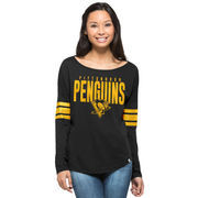 Pittsburgh Penguins '47 Women's Courtside Long Sleeve T-Shirt - Black
