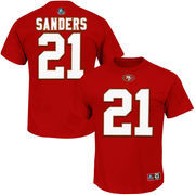Deion Sanders San Francisco 49ers Majestic Hall of Fame Eligible Receiver II Name & Number T-Shirt - Scarlet
