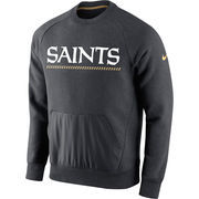 New Orleans Saints Nike Championship Drive Gold Collection Hybrid Performance Fleece Sweatshirt - Charcoal